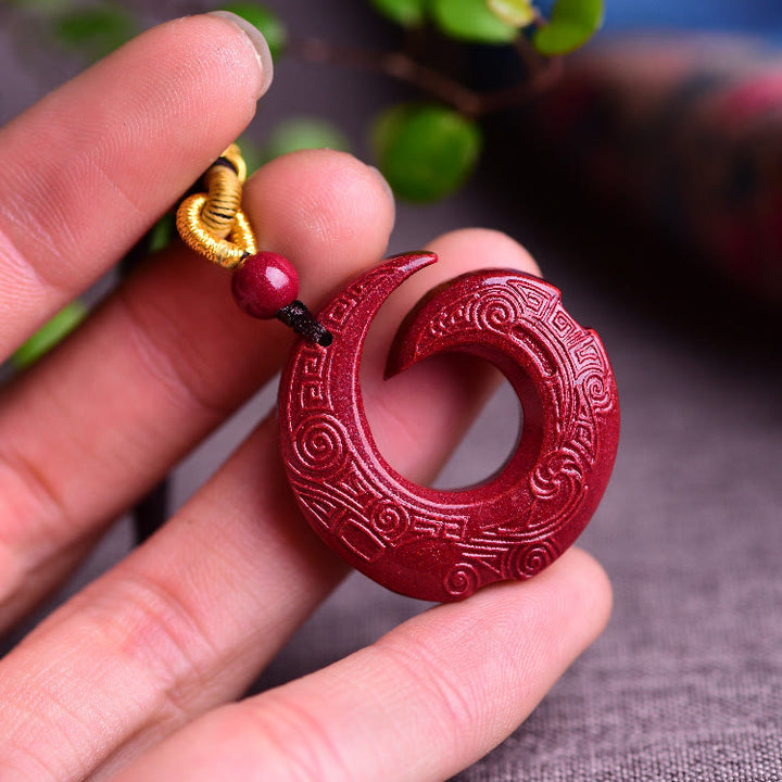 Buddha Stones La fortuna di una persona migliora il design del modello Collana con ciondolo di benedizione in cinabro naturale
