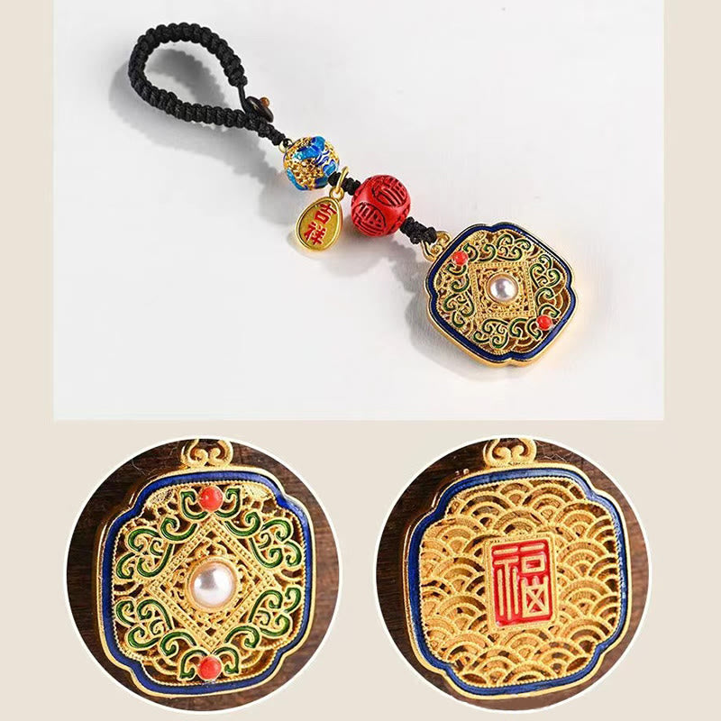 Portachiavi con ciondolo a forma Buddha Stones Fu Character Blessing Ruyi - image 8