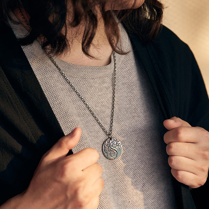 Collana con ciondolo in argento sterling 990 con Buddha Stones, equilibrio tra acqua e fuoco, Yin Yang - image 11