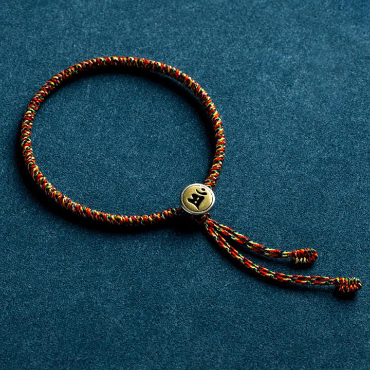 Braccialetto decorativo Buddha Stones, realizzato a mano in argento sterling 925, con motivo zodiacale cinese e corda colorata, protezione. - image 2