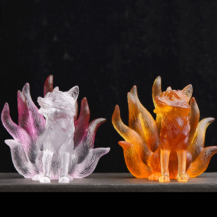 Buddha Stones Piccola Volpe a nove code Successo Forza Casa Figurina Decorazione - image 16