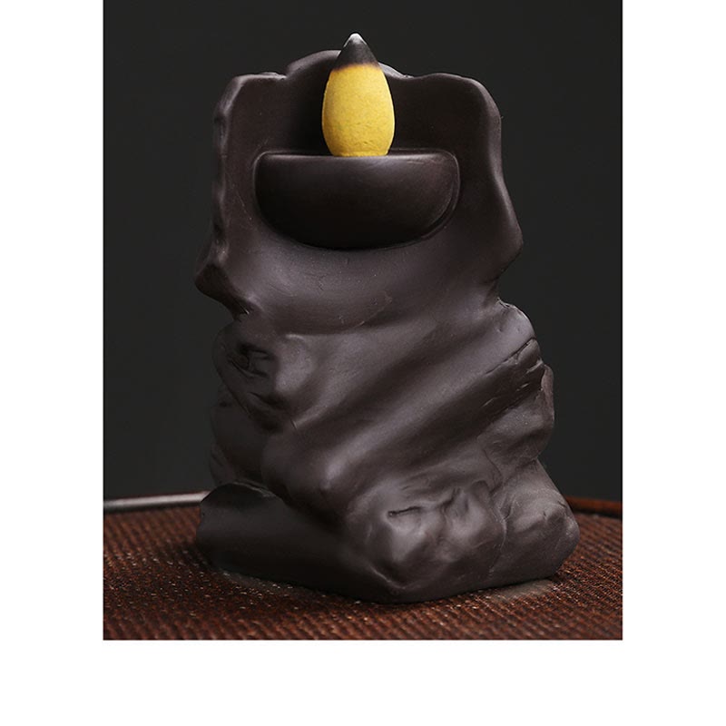 Buddha Stones Halloween Teschio Testa Viola Argilla Guarigione Bruciatore di Incenso Decorazione