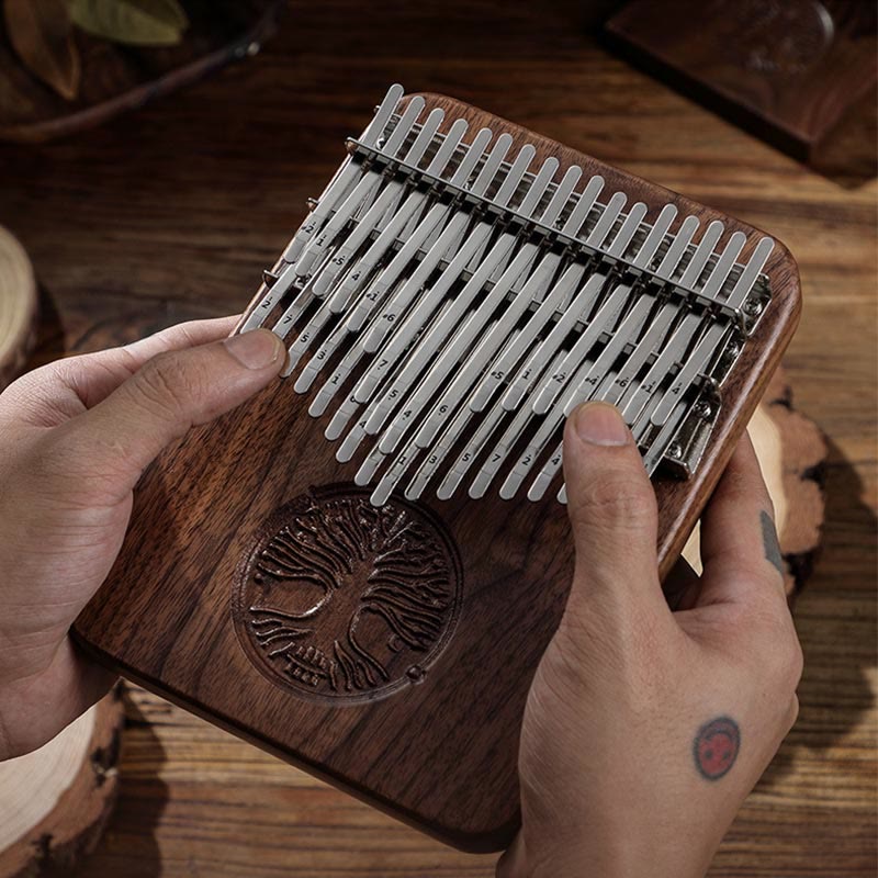 Kalimba 34 tasti pianoforte a pollice albero della vita design portatile dito marimba pianoforte