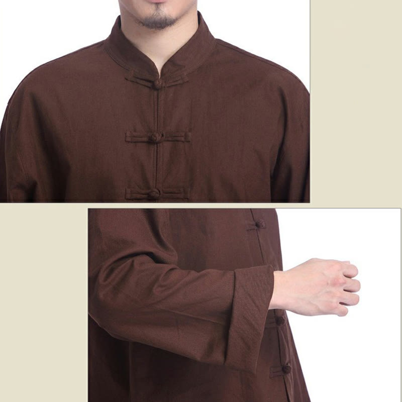 Buddha Stones, rana cinese, bottone, design, meditazione, preghiera, cotone, lino, spirituale, pratica zen, yoga, abbigliamento da uomo - image 18
