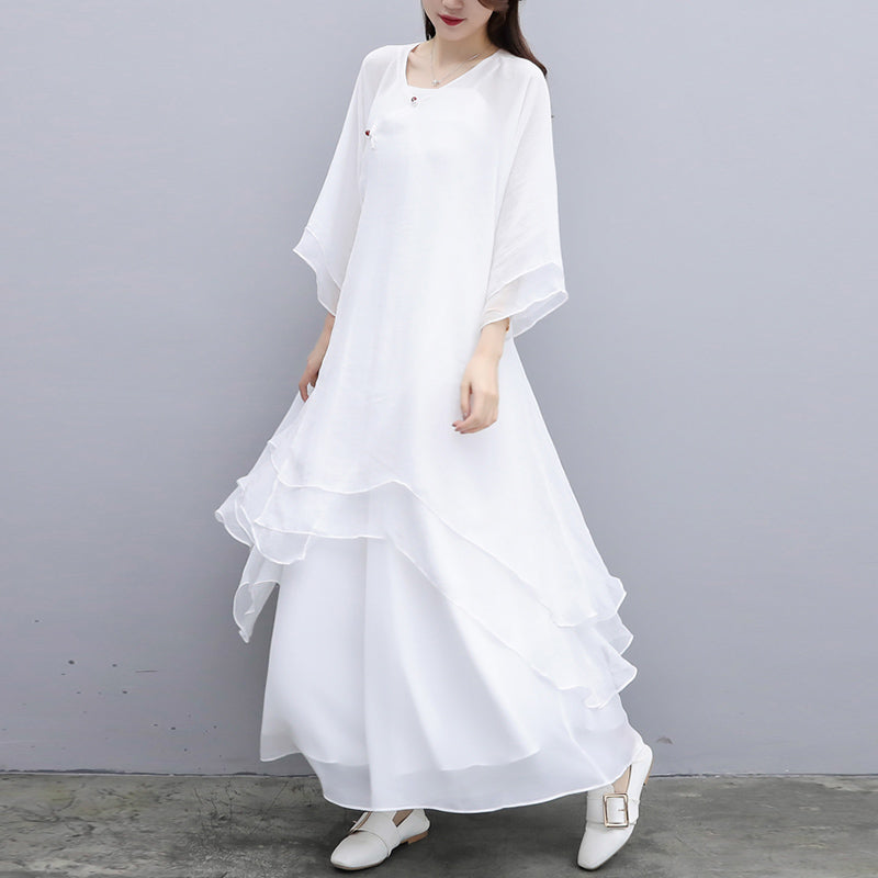 Buddha Stones 3 pezzi Yoga Chiffon Abbigliamento uniforme Meditazione Zen Pratica Set da donna - image 24