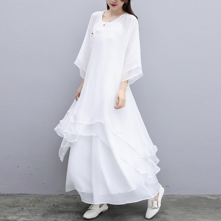 Buddha Stones 3 pezzi Yoga Chiffon Abbigliamento uniforme Meditazione Zen Pratica Set da donna - image 24