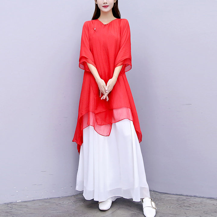Buddha Stones 3 pezzi Yoga Chiffon Abbigliamento uniforme Meditazione Zen Pratica Set da donna - image 33