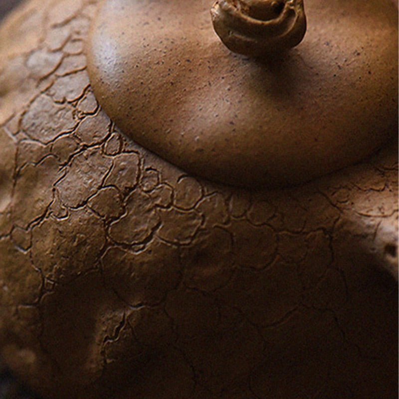 Teiera Kung Fu in argilla viola con texture di albero vintage fatto a mano Buddha Stones 220ml