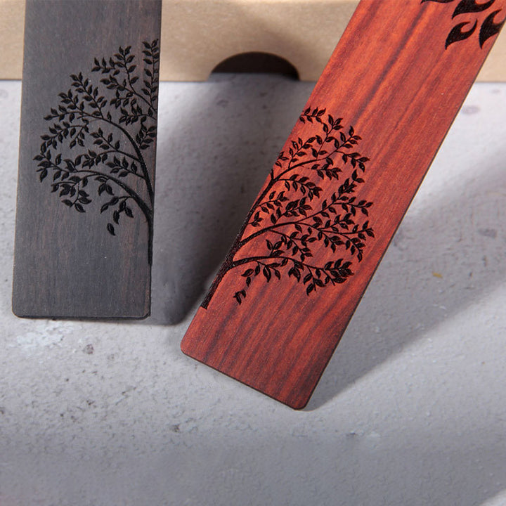 Segnalibri Buddha Stones Sun Tree Ebony Wood Small Leaf Red Sandalwood con scatola regalo