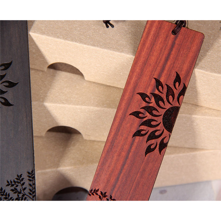 Segnalibri Buddha Stones Sun Tree Ebony Wood Small Leaf Red Sandalwood con scatola regalo