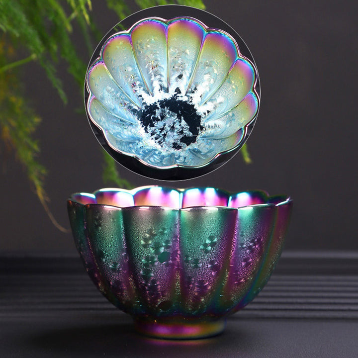 Tazza da tè in ceramica Jianzhan color arcobaleno Buddha Stones Kung Fu Tea Cup Bowl
