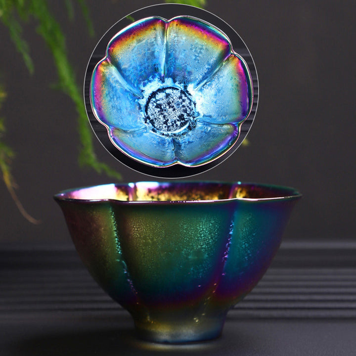 Tazza da tè in ceramica Jianzhan color arcobaleno Buddha Stones Kung Fu Tea Cup Bowl