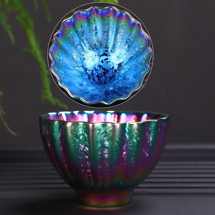 Tazza da tè in ceramica Jianzhan color arcobaleno Buddha Stones Kung Fu Tea Cup Bowl