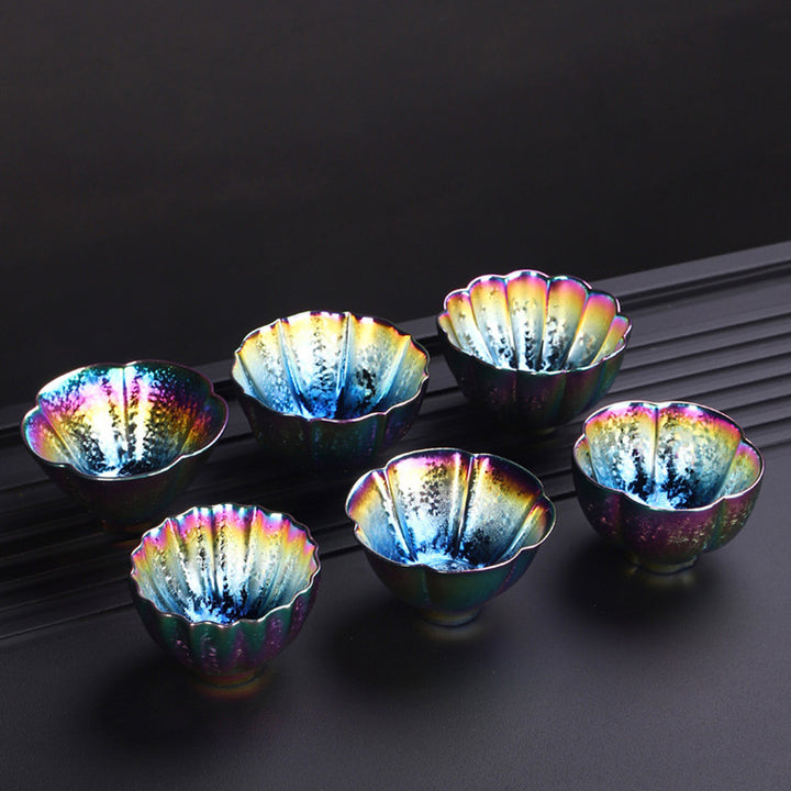 Tazza da tè in ceramica Jianzhan color arcobaleno Buddha Stones Kung Fu Tea Cup Bowl