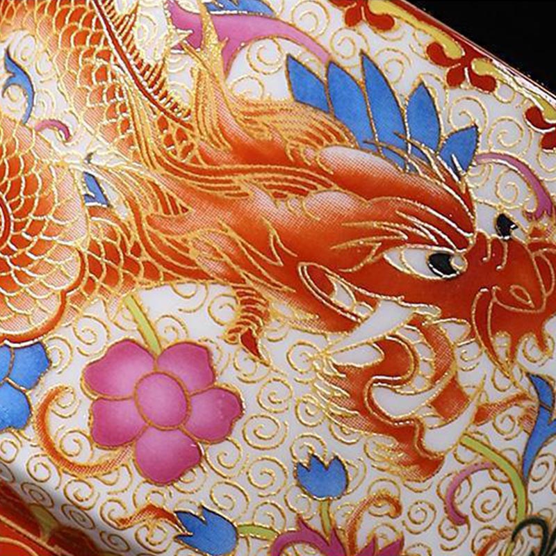 Buddha Stones 2 pezzi Drago Fenice Tazza da tè in ceramica Kung Fu Tazze da tè