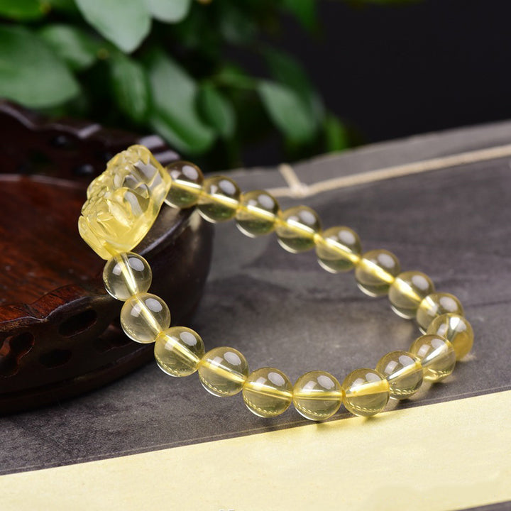 Braccialetto della ricchezza PiXiu Citrine FengShui Buddha Stones - image 2