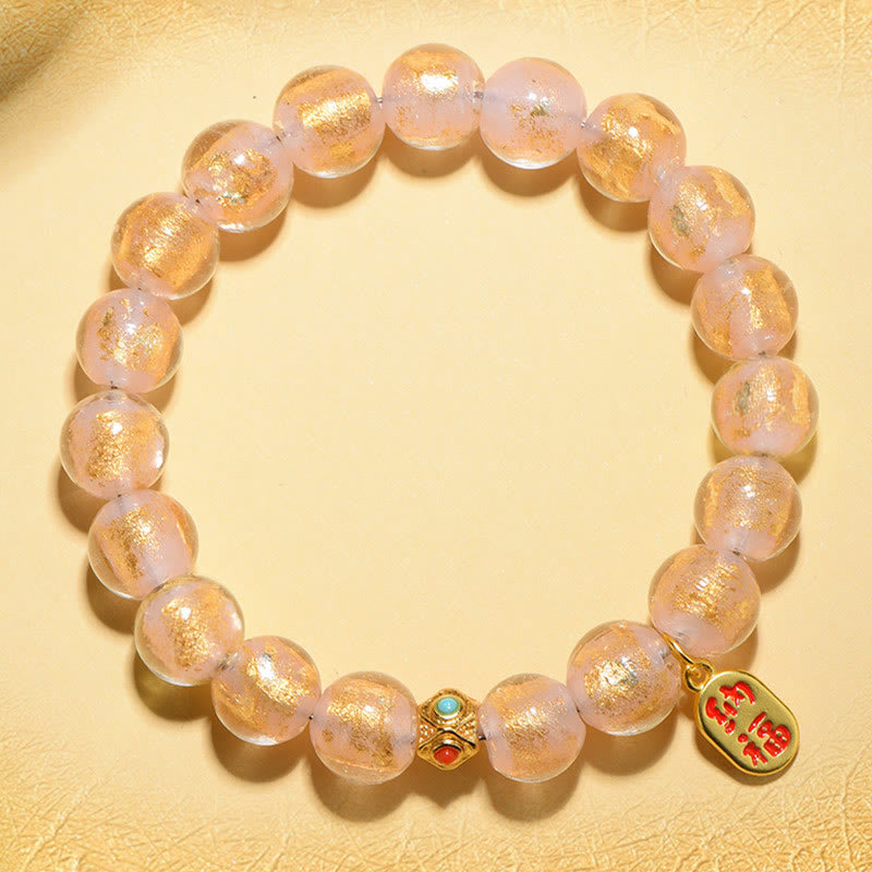 Buddha Stones, incenso tibetano, cenere, perline di vetro Liuli, fortuna, carattere Fu, braccialetto con ciondolo