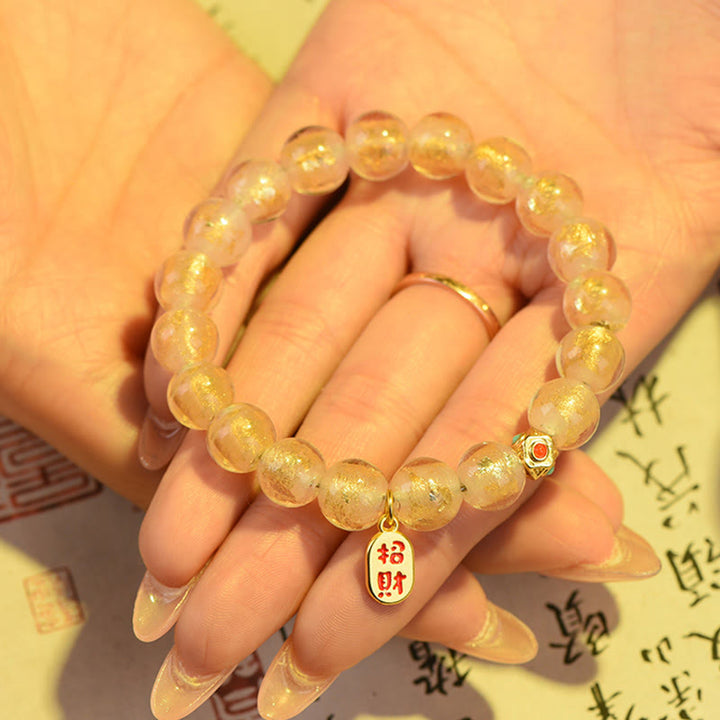 Buddha Stones, incenso tibetano, cenere, perline di vetro Liuli, fortuna, carattere Fu, braccialetto con ciondolo