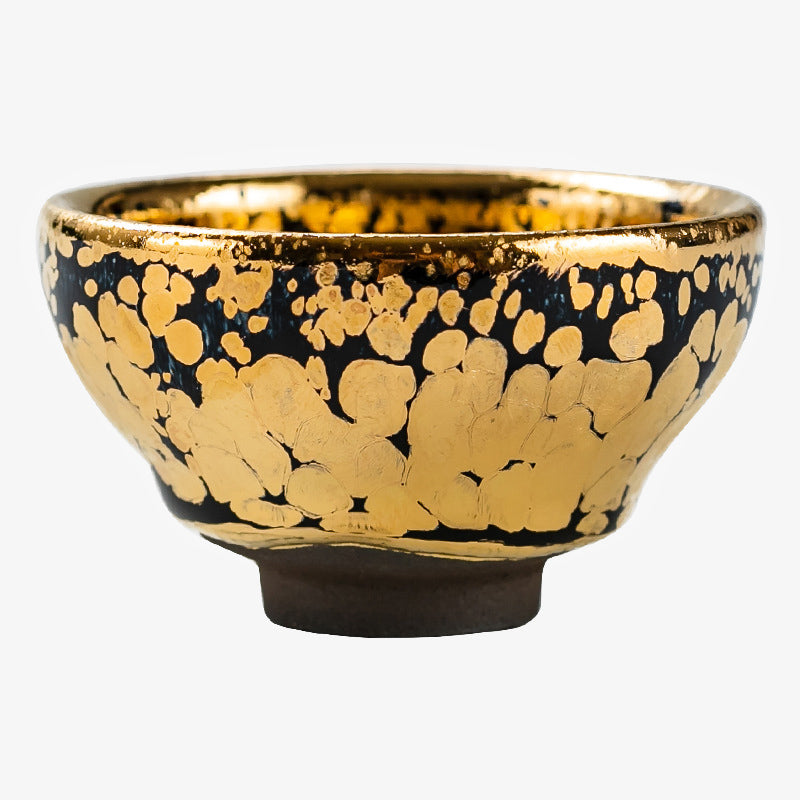 Buddha Stones 24K Gold Spot Pattern Tazza da tè cinese Jianzhan in ceramica Tazza da tè Kung Fu Ciotola con scatola regalo