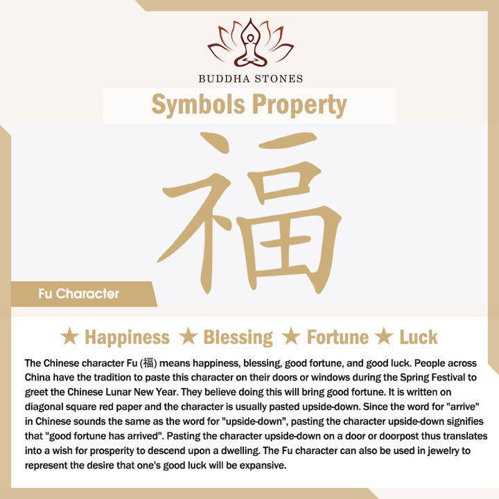 Braccialetto portafortuna con ciondolo a forma di carattere Fu con fiore di giada verde Buddha Stones - image 11