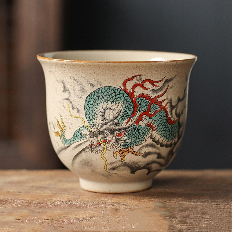 Buddha Stones 12 Zodiaco cinese Tazza da tè in ceramica Tazza da tè Kung Fu 130ml