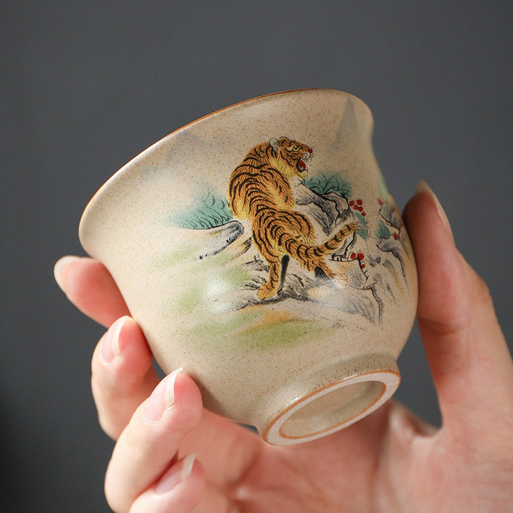 Buddha Stones 12 Zodiaco cinese Tazza da tè in ceramica Tazza da tè Kung Fu 130ml