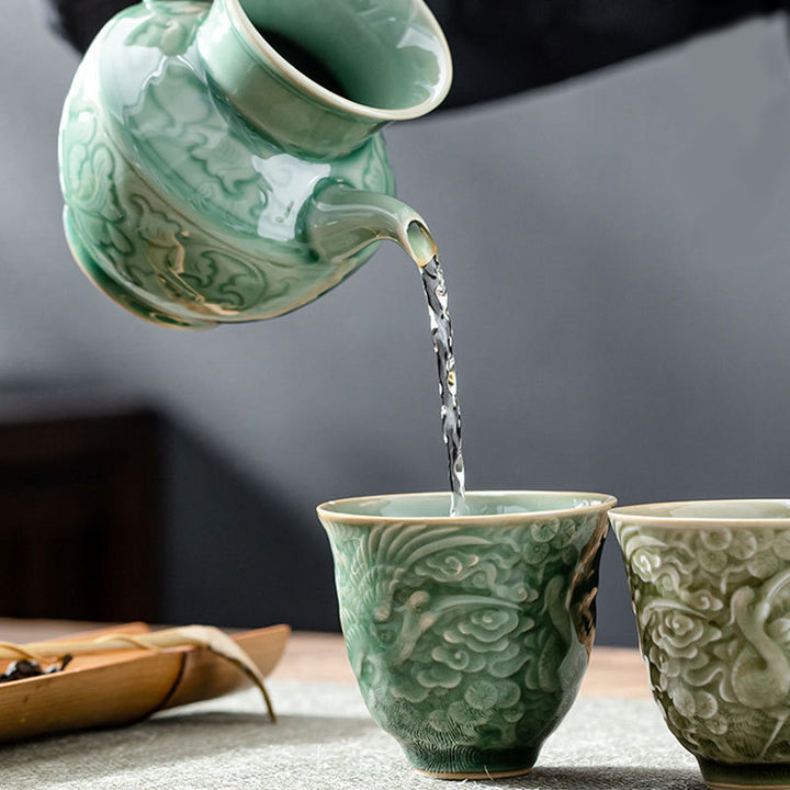 Tazza da tè in ceramica Buddha Stones Crane Pine Kung Fu Tea Cup 80ml