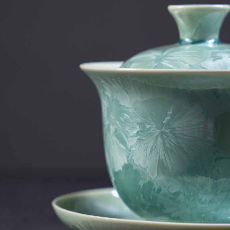 Buddha Stones tradizionale smaltato ceramica Gaiwan Sancai tazza da tè Kung Fu tazza da tè e piattino con coperchio 180ml