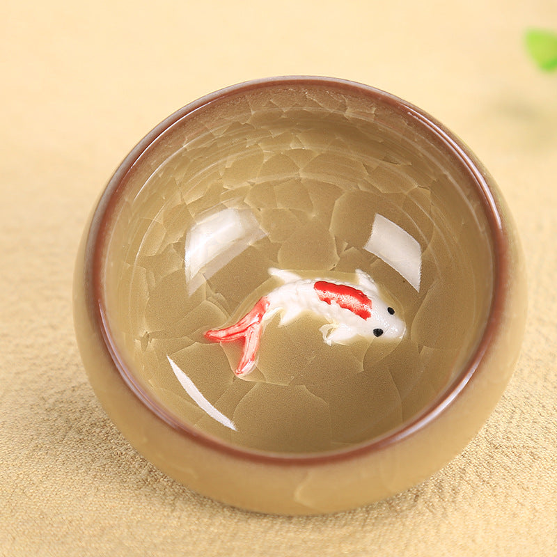 Buddha Stones Carino Koi Fish Tazza da tè in ceramica Kung Fu Tazza da tè Ciotola 45ml