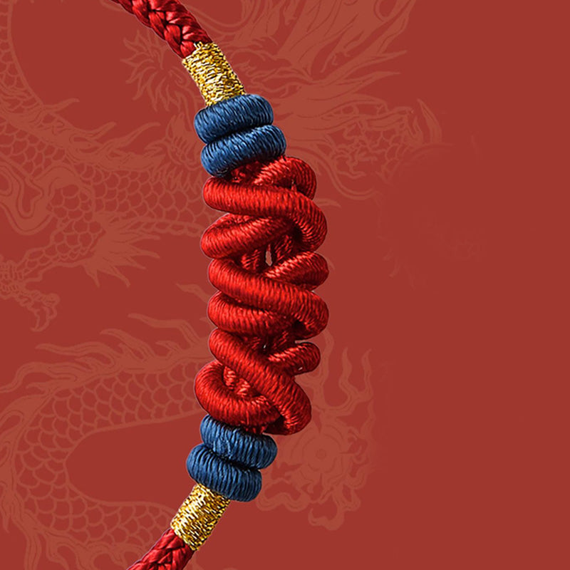 Bracciale intrecciato con ciondolo a forma di pesce koi in argento sterling 925 Buddha Stones Wealth Success