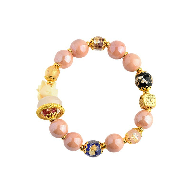 Buddha Stones, incenso tibetano, cenere, perlina di vetro Liuli, fortuna, protezione, braccialetto a forma di volpe a nove code