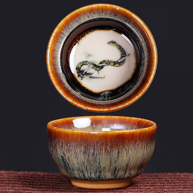 Buddha Stones 12 Zodiaco cinese Modello Tazza da tè in ceramica Kung Fu Jian Cinese Zhan Tazza da tè 73ml