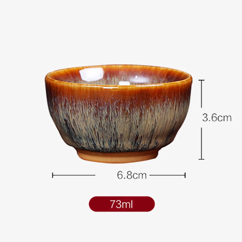 Buddha Stones 12 Zodiaco cinese Modello Tazza da tè in ceramica Kung Fu Jian Cinese Zhan Tazza da tè 73ml