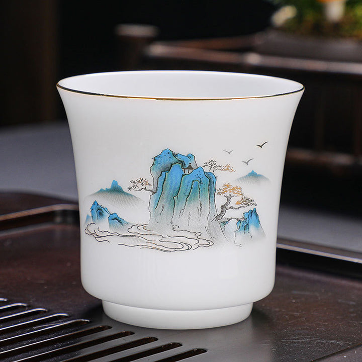 Buddha Stones Montagne Fiumi Albero Tazza da tè in ceramica Tazza da tè Kung Fu 120ml