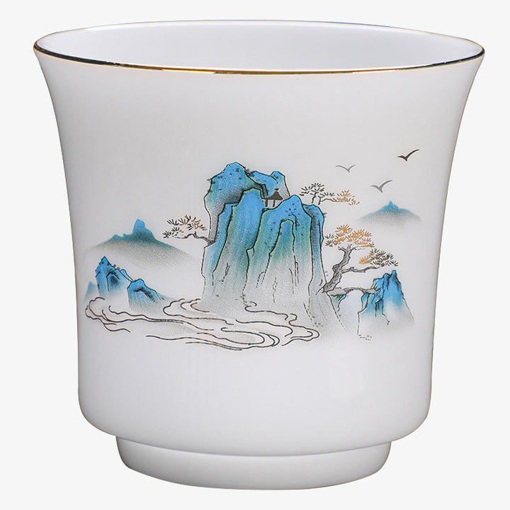 Buddha Stones Montagne Fiumi Albero Tazza da tè in ceramica Tazza da tè Kung Fu 120ml