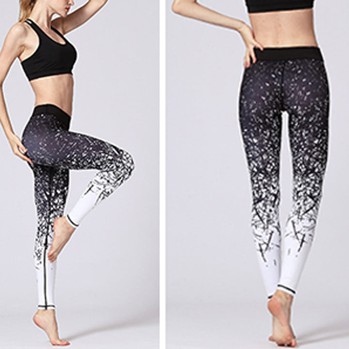 Pantaloni da yoga con stampa Buddha Stones Lines Weeds Sakura Flowers Black Tree, sportivi, fitness, yoga, leggings, pantaloni da yoga da donna - image 7