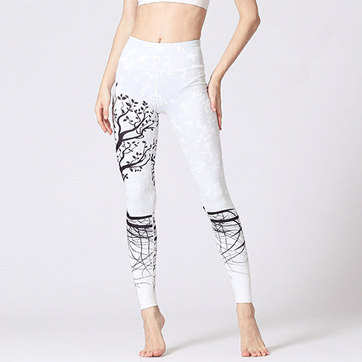 Pantaloni da yoga con stampa Buddha Stones Lines Weeds Sakura Flowers Black Tree, sportivi, fitness, yoga, leggings, pantaloni da yoga da donna - image 32
