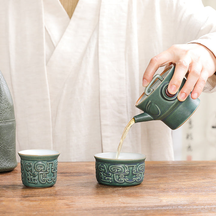 Buddha Stones Sanxingdui Tazza da tè in ceramica Tazza da tè Kung Fu con sacchetto