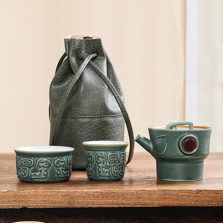 Buddha Stones Sanxingdui Tazza da tè in ceramica Tazza da tè Kung Fu con sacchetto