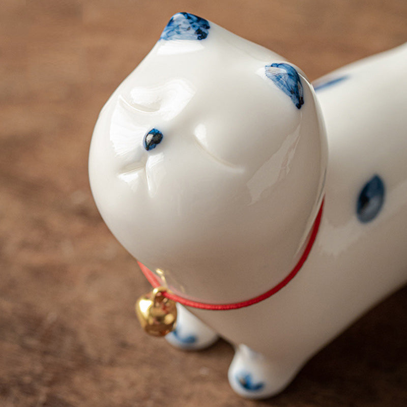Buddha Stones Mini Lucky White Cat Kitten Tea Pet Ceramica Casa Scrivania Figurina Decorazione - image 8