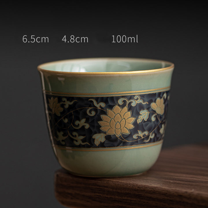 Buddha Stones Farfalla Fiore Loto Koi Pesce Prugna Fiore Tazza da Tè in Ceramica Kung Fu Tazza da Tè 100ml