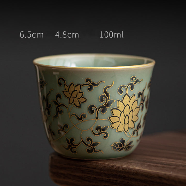 Buddha Stones Farfalla Fiore Loto Koi Pesce Prugna Fiore Tazza da Tè in Ceramica Kung Fu Tazza da Tè 100ml