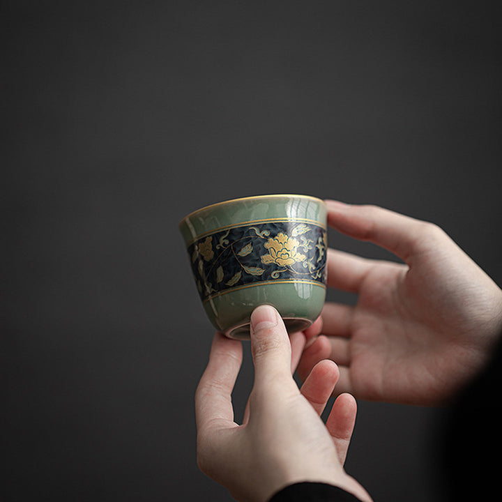 Buddha Stones Farfalla Fiore Loto Koi Pesce Prugna Fiore Tazza da Tè in Ceramica Kung Fu Tazza da Tè 100ml