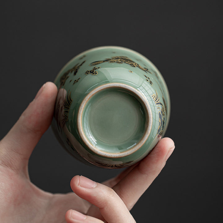 Buddha Stones Farfalla Fiore Loto Koi Pesce Prugna Fiore Tazza da Tè in Ceramica Kung Fu Tazza da Tè 100ml