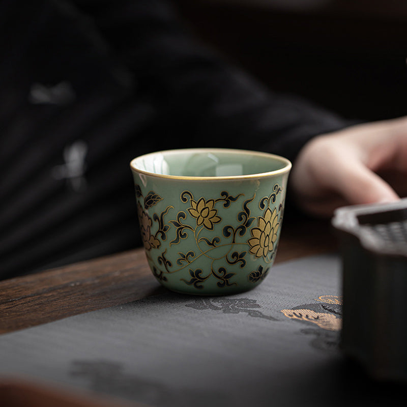Buddha Stones Farfalla Fiore Loto Koi Pesce Prugna Fiore Tazza da Tè in Ceramica Kung Fu Tazza da Tè 100ml