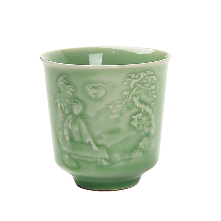 Buddha Stones Alberi Padiglione Montagne Fiumi Pino Ceramica Tazza da tè Kung Fu Tazza da tè