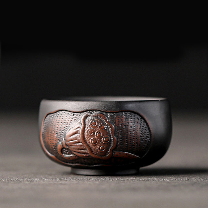 Buddha Stones Foglia di Loto Fiore Paesaggio Drago Bambù Tazza da Tè in Ceramica Kung Fu Tazza da Tè Ciotola