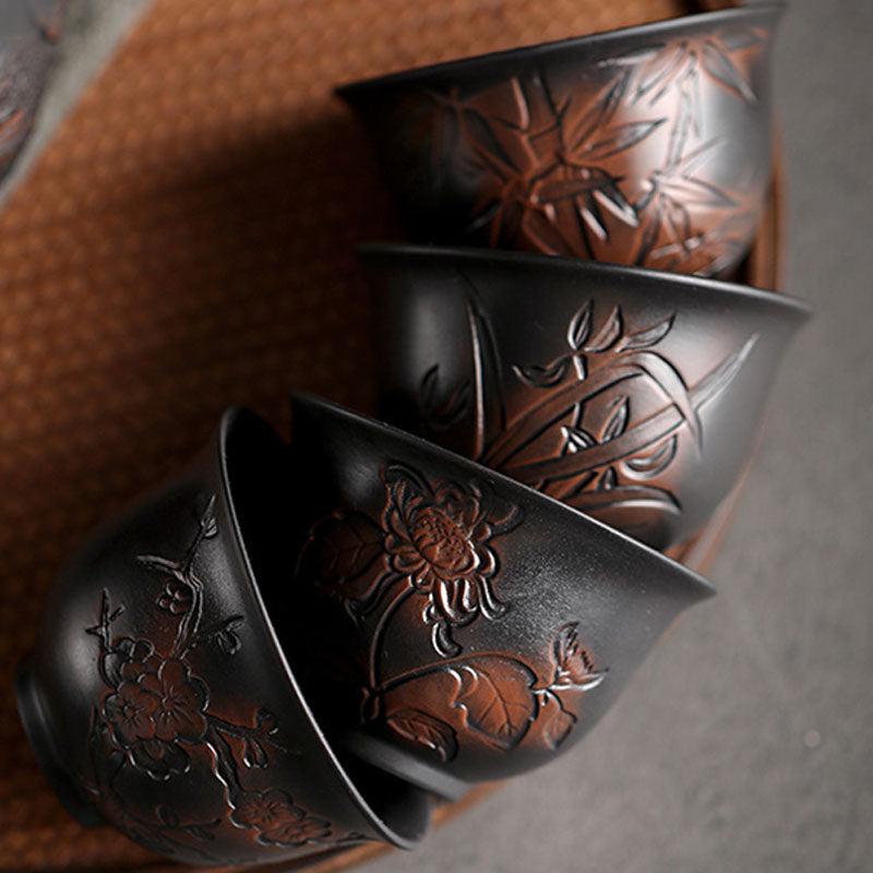 Buddha Stones Foglia di Loto Fiore Paesaggio Drago Bambù Tazza da Tè in Ceramica Kung Fu Tazza da Tè Ciotola