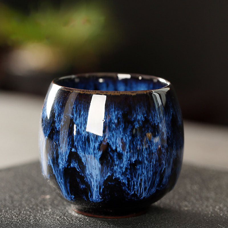 Buddha Stones Semplice multicolore Forno Cambiamento Cinese Jianzhan Tazza da tè in ceramica Kung Fu Tazza da tè 110ml