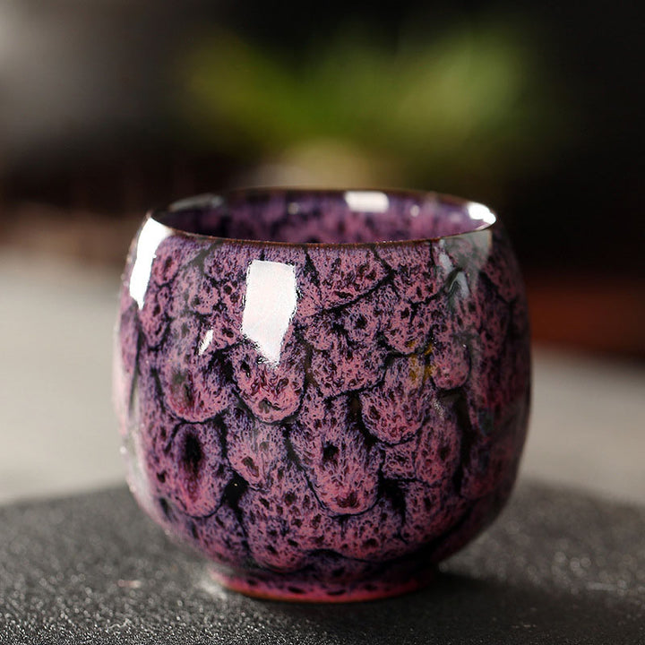 Buddha Stones Semplice multicolore Forno Cambiamento Cinese Jianzhan Tazza da tè in ceramica Kung Fu Tazza da tè 110ml